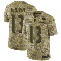 Nike Ravens #13 John Brown Camo Mens Stitched NFL Limited 2018 Salute To Service Jersey