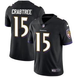 Nike Ravens #15 Michael Crabtree Black Alternate Mens Stitched NFL Vapor Untouchable Limited Jersey