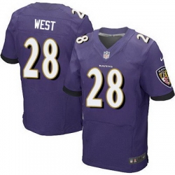 Nike Ravens #28 Terrance West Purple Team Color Mens Stitched NFL New Elite Jersey