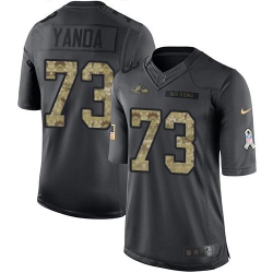 Nike Ravens #73 Marshal Yanda Black Mens Stitched NFL Limited 2016 Salute to Service Jersey