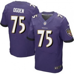 Nike Ravens #75 Jonathan Ogden Purple Team Color Men Stitched NFL New Elite Jersey