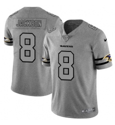 Nike Ravens 8 Lamar Jackson 2019 Gray Gridiron Gray Vapor Untouchable Limited Jersey