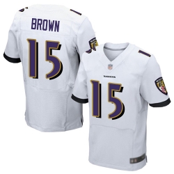 Ravens 15 Marquise Brown White Men Stitched Football New Elite Jersey