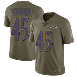 Ravens 45 Jaylon Ferguson Olive Men Stitched Football Limited 2017 Salute To Service Jersey