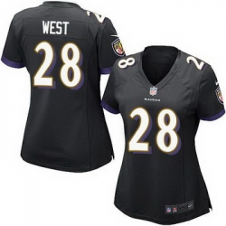 Nike Ravens 28 Terrance West Black Alternate Womens Stitched NFL New Elite Jersey