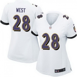 Nike Ravens 28 Terrance West White Womens Stitched NFL New Elite Jersey