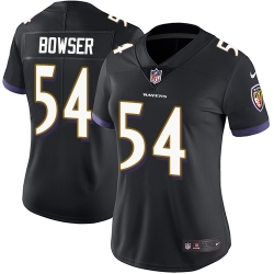 Nike Ravens #54 Tyus Bowser Black Alternate Womens Stitched NFL Vapor Untouchable Limited Jersey