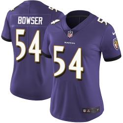 Nike Ravens #54 Tyus Bowser Purple Team Color Womens Stitched NFL Vapor Untouchable Limited Jersey