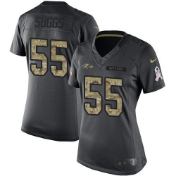 Nike Ravens #55 Terrell Suggs Black Womens Stitched NFL Limited 2016 Salute to Service Jersey