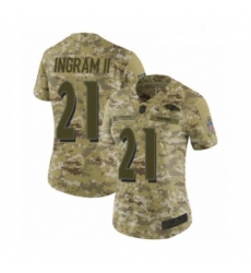 Womens Baltimore Ravens 21 Mark Ingram II Limited Camo 2018 Salute to Service Football Jersey