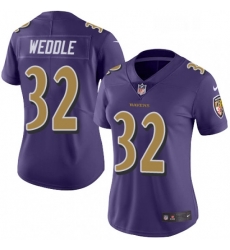 Womens Nike Baltimore Ravens 32 Eric Weddle Limited Purple Rush Vapor Untouchable NFL Jersey