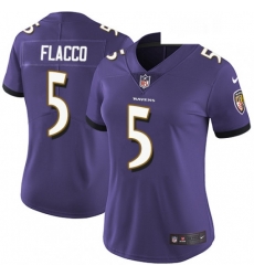 Womens Nike Baltimore Ravens 5 Joe Flacco Elite Purple Team Color NFL Jersey