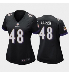 women patrick queen baltimore ravens black game jersey 