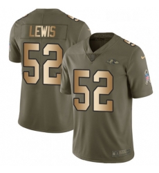 Youth Nike Baltimore Ravens 52 Ray Lewis Limited OliveGold Salute to Service NFL Jersey