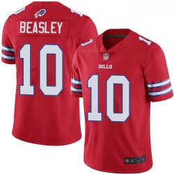 Bills 10 Cole Beasley Red Men Stitched Football Limited Rush Jersey