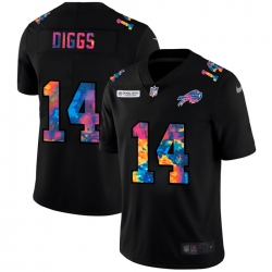 Buffalo Bills 14 Stefon Diggs Men Nike Multi Color Black 2020 NFL Crucial Catch Vapor Untouchable Limited Jersey