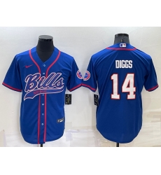 Men Buffalo Bills 14 Stefon Diggs Royal Cool Base Stitched Baseball Jersey