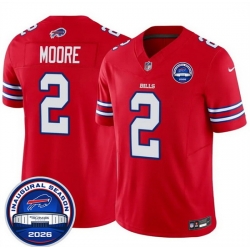 Men Buffalo Bills  2 D J  Moore Red F U S E  2026 Inaugural Season at Highmark Stadium Stitched Football Jersey