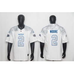 Men Buffalo Bills  2 D J  Moore White 2025 F U S E   Rivalries  Vapor Untouchable Limited Stitched Football Jersey