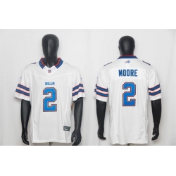 Men Buffalo Bills  2 D J  Moore White 2026 F U S E  Vapor Untouchable Limited Stitched Football Jersey