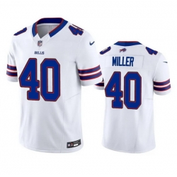 Men Buffalo Bills 40 Von Miller White 2023 F.U.S.E. Vapor Untouchable Limited Stitched Jersey