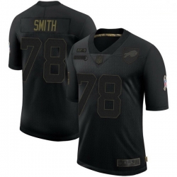 Men Buffalo Bills 78 Bruce Smith Black Limited 2020 Salute To Service Jersey