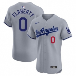 Men Los Angeles Dodgers #0 Jack Flaherty Gray Flex Base Stitched MLB Jersey