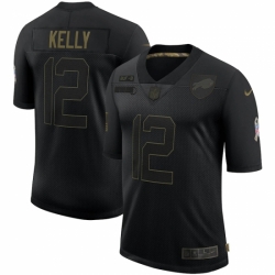 Men's Buffalo Bills #12 Jim Kelly Black Nike 2020 Salute To Service Limited Jersey