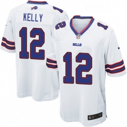 Mens Nike Buffalo Bills 12 Jim Kelly Game White NFL Jersey