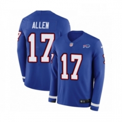 Mens Nike Buffalo Bills 17 Josh Allen Limited Royal Blue Therma Long Sleeve NFL Jersey