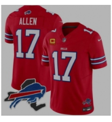 Mens Nike Buffalo Bills 17 Josh Allen New York Patch Vapor Limited Red NFL Jersey