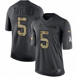 Mens Nike Buffalo Bills 5 Tyrod Taylor Limited Black 2016 Salute to Service NFL Jersey