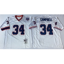 Mitchell And Ness Bills #34 thurman thomas White Throwback Stitched NFL Jersey