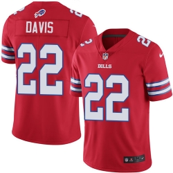 Nike Bills #22 Vontae Davis Red Mens Stitched NFL Limited Rush Jersey