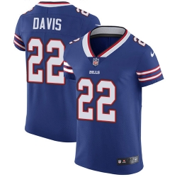 Nike Bills #22 Vontae Davis Royal Blue Team Color Mens Stitched NFL Vapor Untouchable Elite Jersey