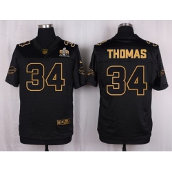 Nike Bills #34 Thurman Thomas Black Mens Stitched NFL Elite Pro Line Gold Collection Jersey