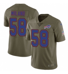 Youth Nike Buffalo Bills #58 Matt Milano Limited Olive 2017 Salute to Service NFL Jersey