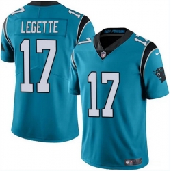 Men Carolina Panthers 17 Xavier Legette Blue Vapor Limited Stitched Football Jersey