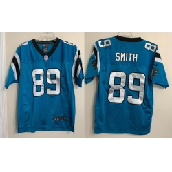 Men Carolina Panthers 89 Steve Smith Blue Game Jersey