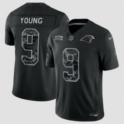 Men Carolina Panthers  9 Bryce Young Black F U S E  2026 Salute to Service Limited Stitched Football Jersey