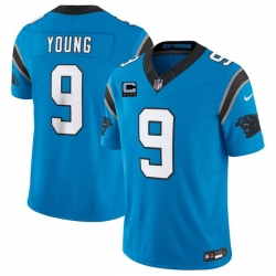 Men Carolina Panthers  9 Bryce Young Blue 2026 F U S E  4 Star C Patch Vapor Limited Stitched Football Jersey