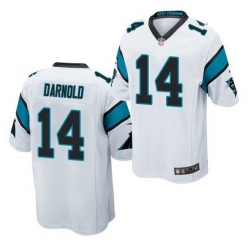 Men Nike Carolina Panthers 14 Sam Darnold White Vapor Limited Jersey