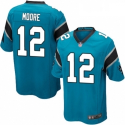 Mens Nike Carolina Panthers 12 DJ Moore Game Blue Alternate NFL Jersey