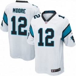 Mens Nike Carolina Panthers 12 DJ Moore Game White NFL Jersey