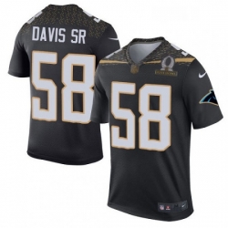 Mens Nike Carolina Panthers 58 Thomas Davis Elite Black Team Irvin 2016 Pro Bowl NFL Jersey