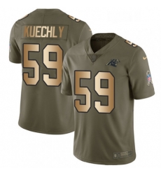 Mens Nike Carolina Panthers 59 Luke Kuechly Limited OliveGold 2017 Salute to Service NFL Jersey