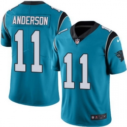 Nike Panthers 11 Robby Anderson Blue Men Stitched NFL Limited Rush Jersey