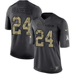 Nike Panthers #24 James Bradberry Black Mens Stitched NFL Limited 2016 Salute to Service Jersey