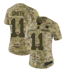 Nike Panthers #11 Torrey Smith Camo Women Stitched NFL Limited 2018 Salute to Service Jersey