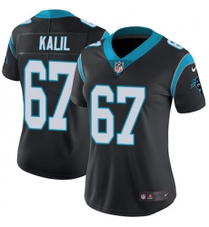 Nike Panthers #67 Ryan Kalil Black Team Color Womens Stitched NFL Vapor Untouchable Limited Jersey